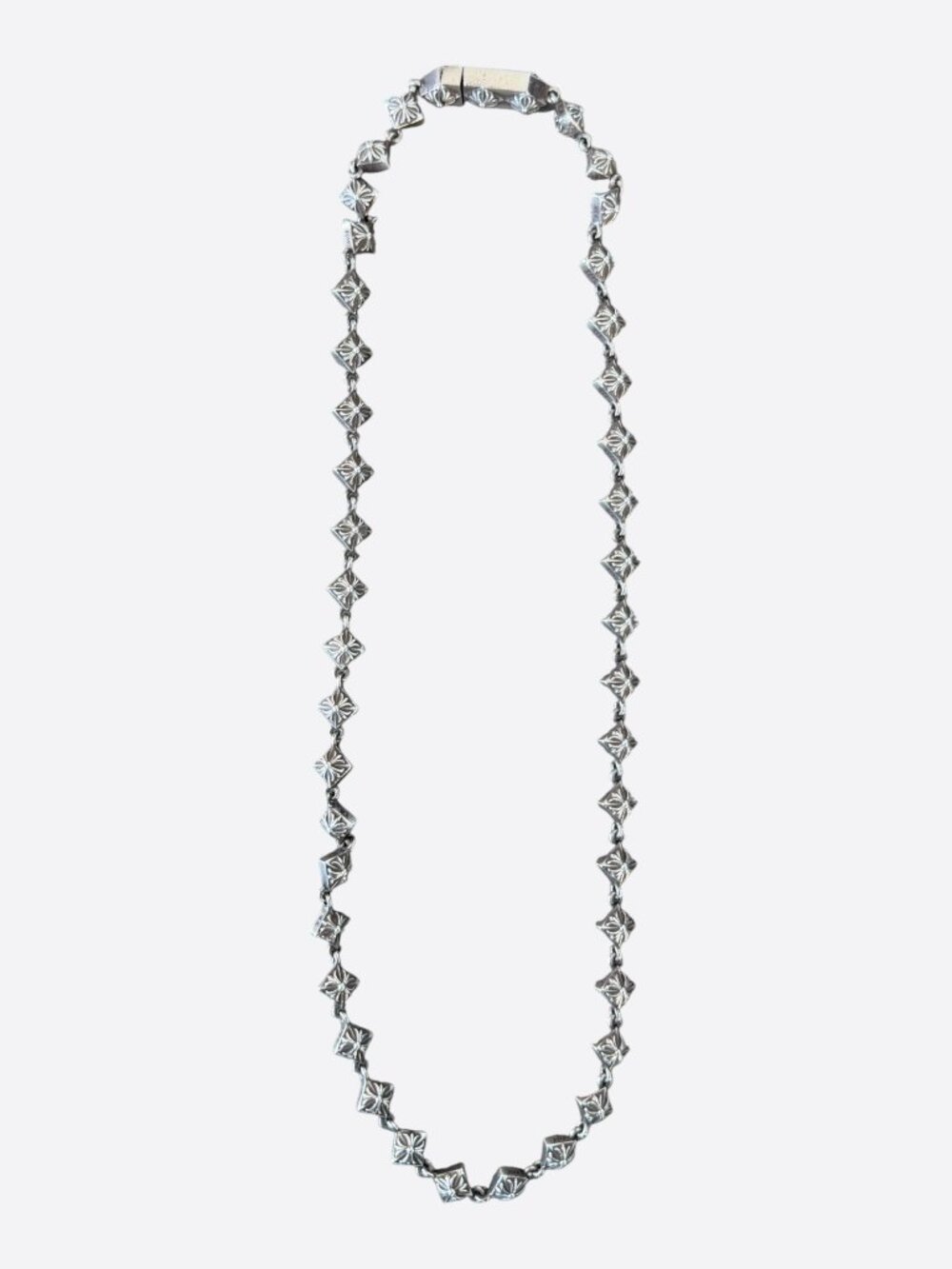 Chrome Hearts Silver Pyramid Cross Necklace